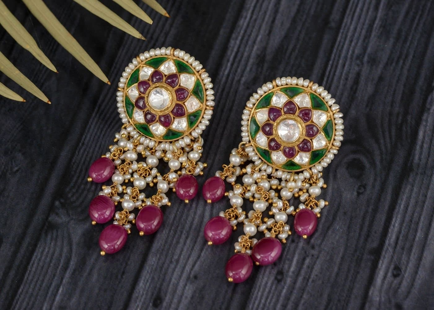 Kundan jhumka earrings