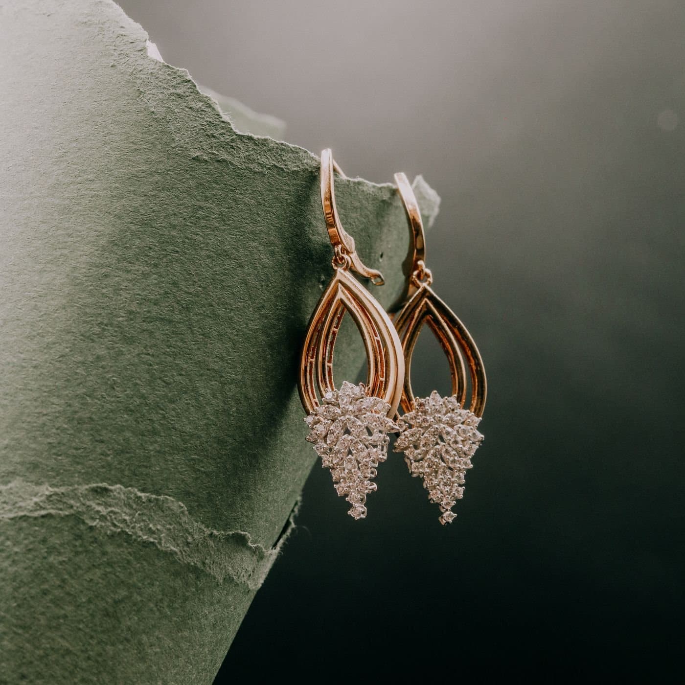 Rose gold diamond earrings
