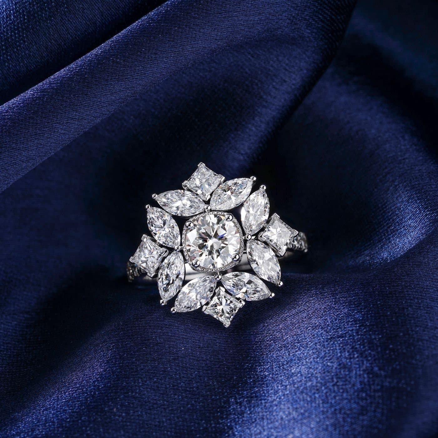 Diamond Cluster Ring